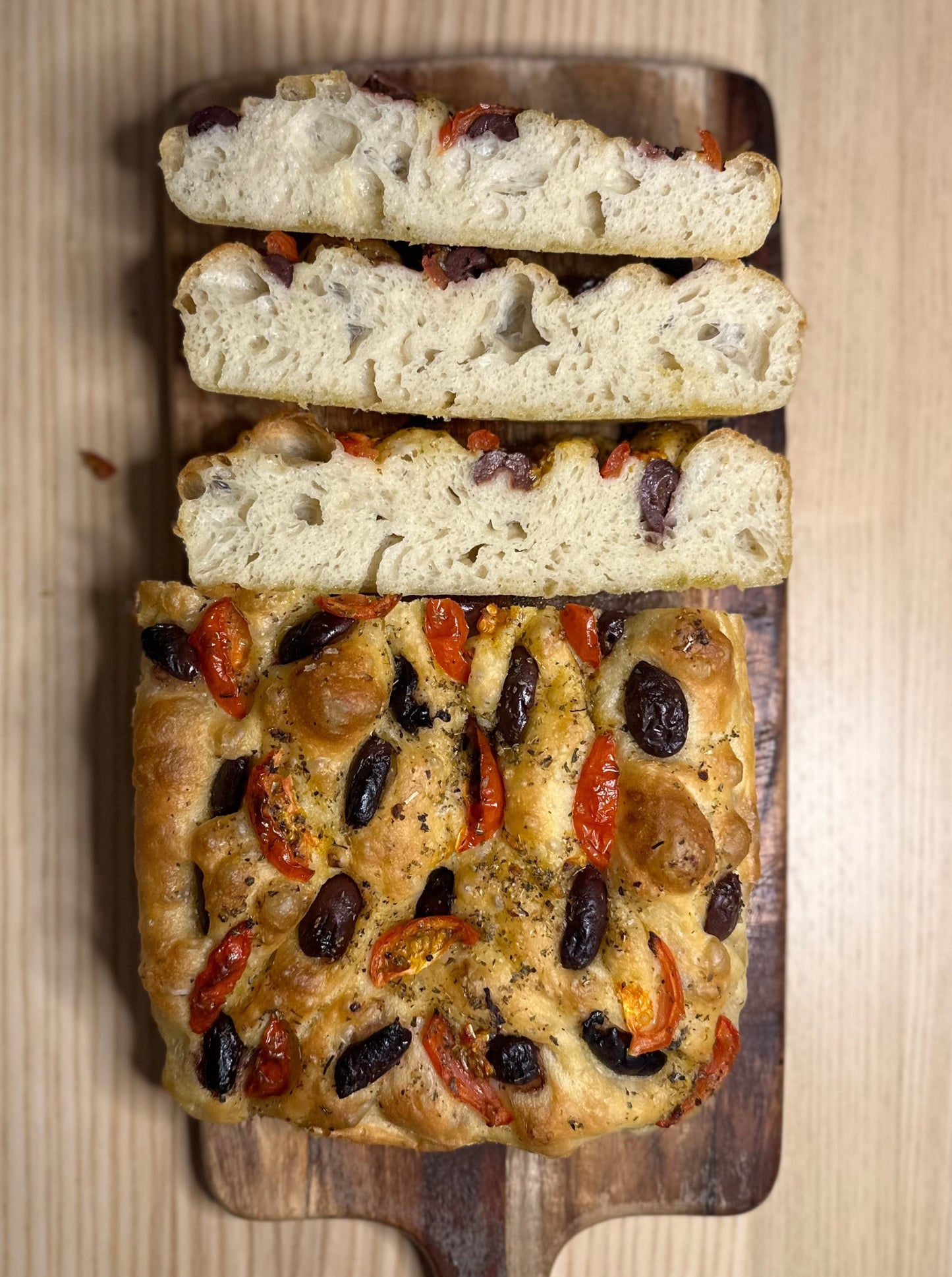 Vine Tomato, Kalamon Olive & Oregano Focaccia delivered by post