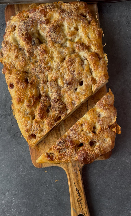 Marmite, Cheddar & Caramelised Onion Focaccia