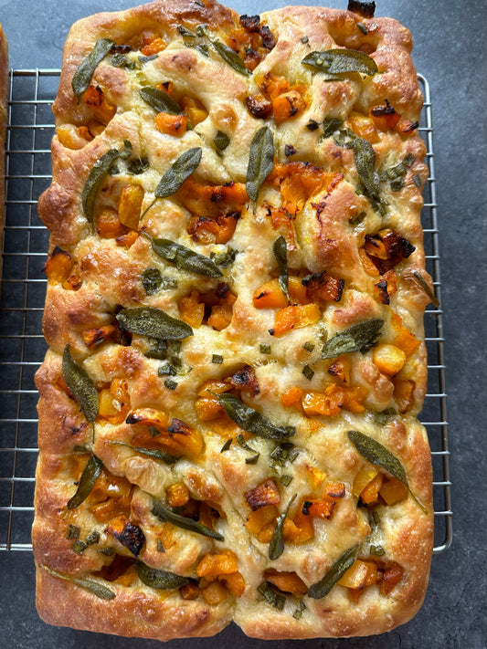 Squash, sage and salt focaccia delivered to your door 