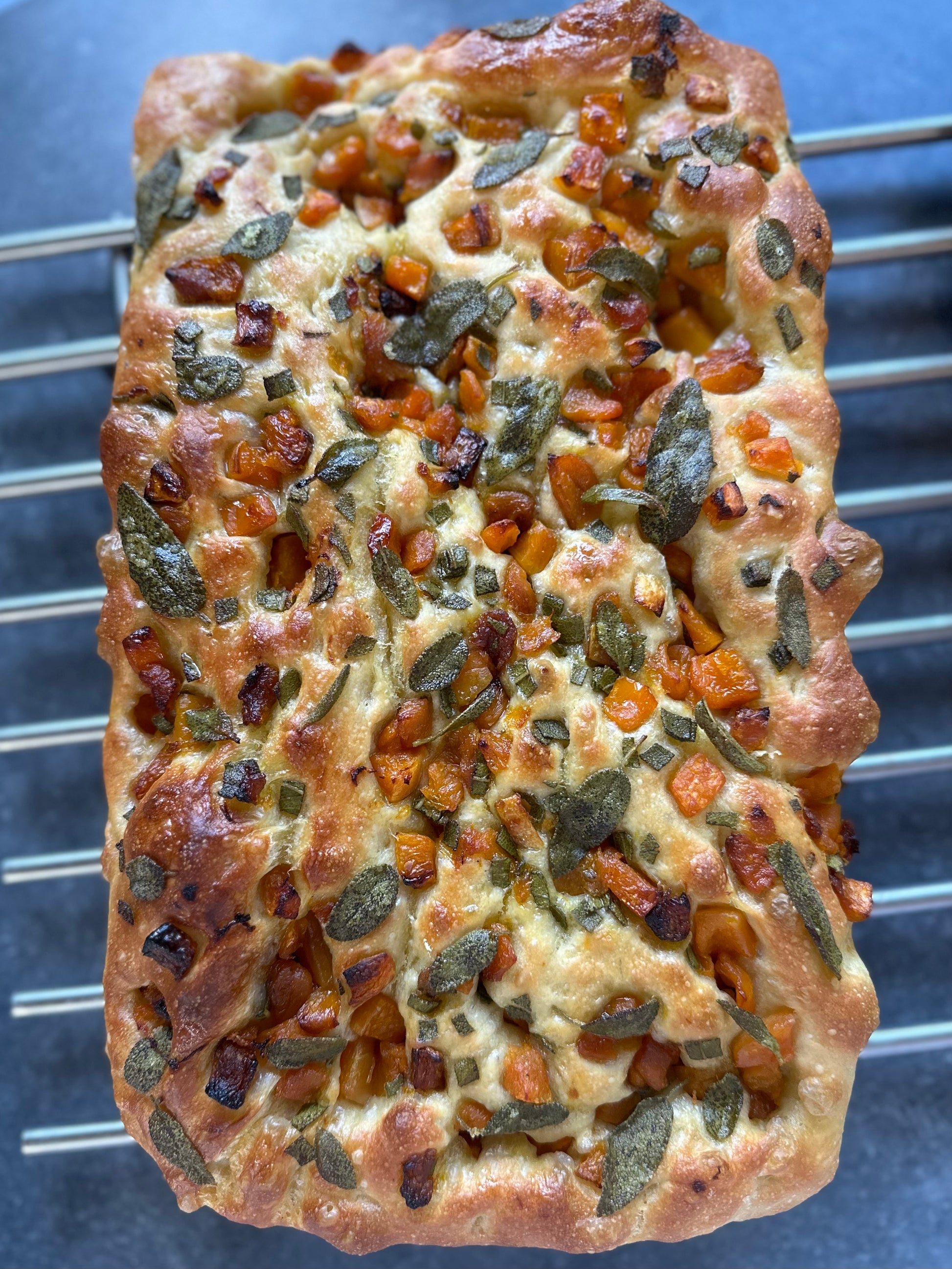 Squash, sage and salt focaccia delivered to your door 